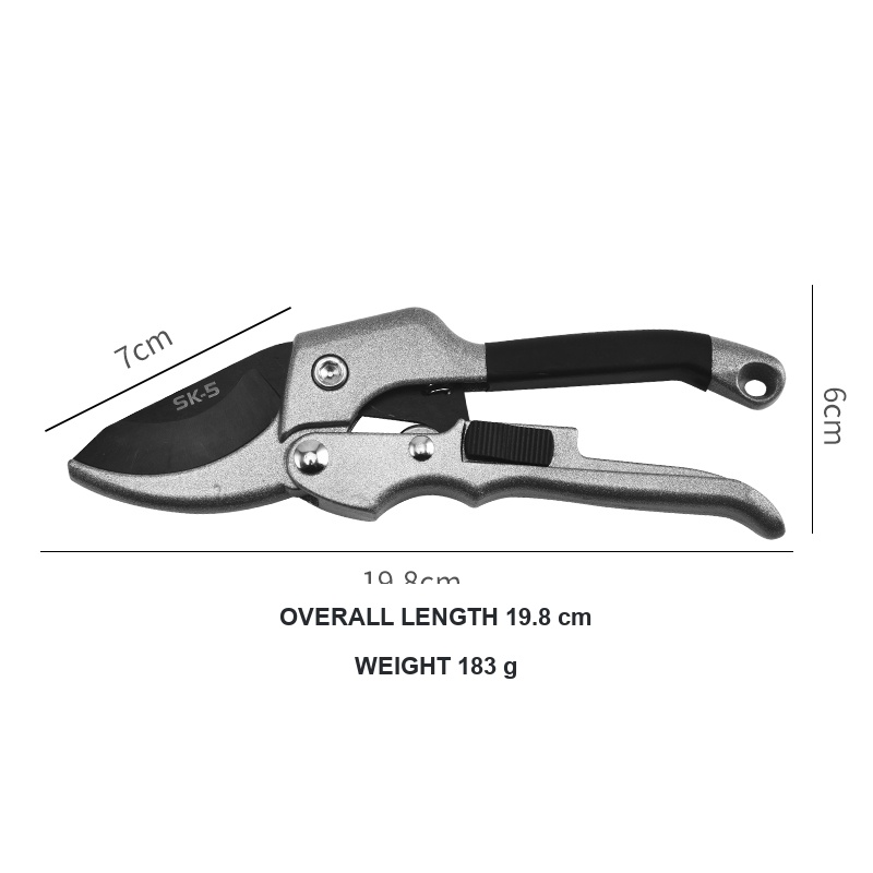 Steel-handle curved pruning shears English product image