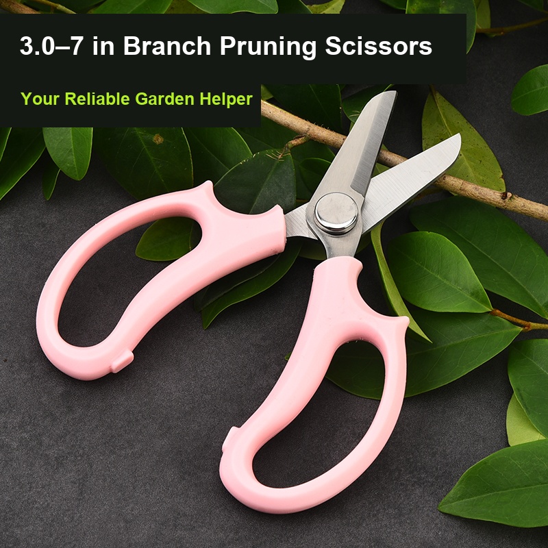 Pink branch pruning scissors English lifestyle image