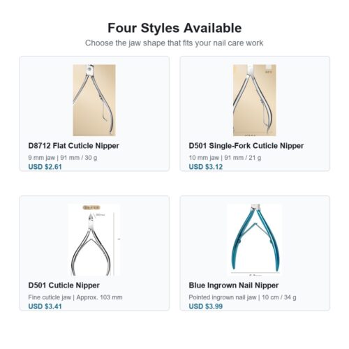 Main 02 Four Styles Cuticle Nippers